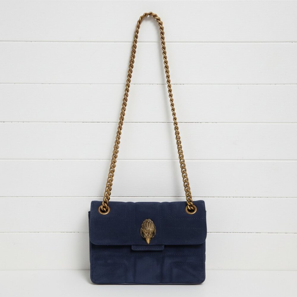 Kurt Geiger London Navy Mini Kensington Convertible Leather Crossbody Bag, New